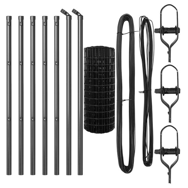 vidaXL Gir&eth;ing me&eth; p&oacute;st Gr&aacute;r 0,4 x 10 m St&aacute;l og PVC