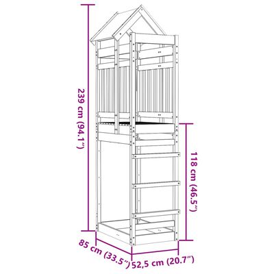 vidaXL Leikturn 85x52,5x239 cm Gagnvarin Fura