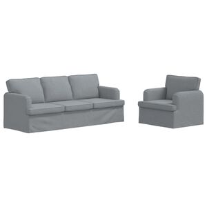 vidaXL S&oacute;fi 2 pcs Lj&oacute;sgr&aacute;r 144 x 80 x 85 cm d&uacute;kur