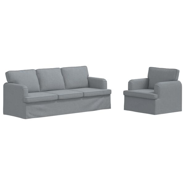 vidaXL S&oacute;fi 2 pcs Lj&oacute;sgr&aacute;r 144 x 80 x 85 cm d&uacute;kur