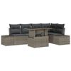 vidaXL Gar&eth;s&oacute;fa sett me&eth; p&uacute;&eth;i 6 pcs Gr&aacute;r Poly rattan