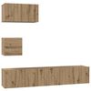vidaXL Sj&oacute;nvarpssk&aacute;pasett Vegghengt 3 pcs Artisan Eik Samsettur vi&eth;ur