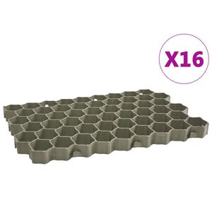 vidaXL Grasmottur 16 stk Grænar 60 x 40 x 3 cm Plast