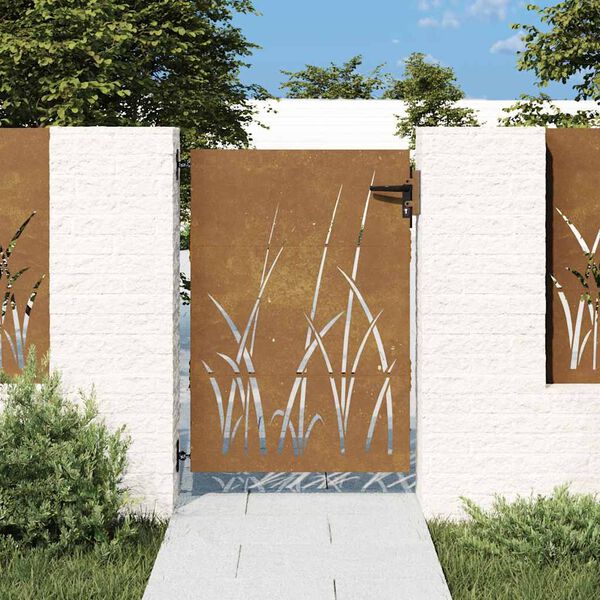 vidaXL Gar&eth;hli&eth; 85x150 cm &uacute;r corten st&aacute;li, grash&ouml;nnun