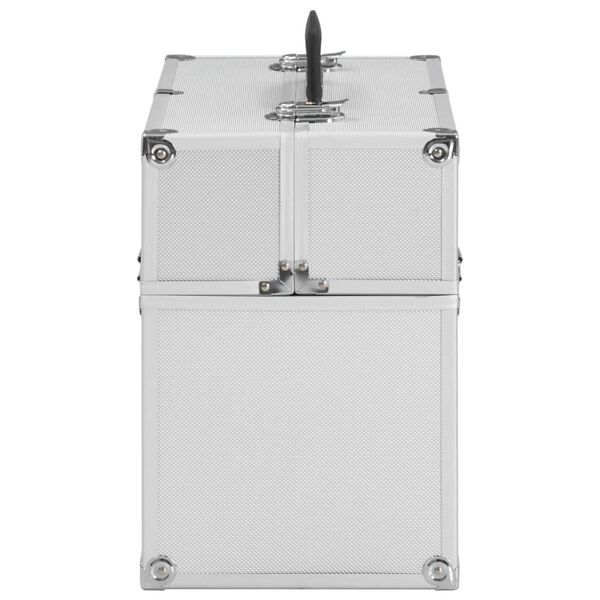 vidaXL Snyrtitaska 38x23x34 cm Silfur Ál