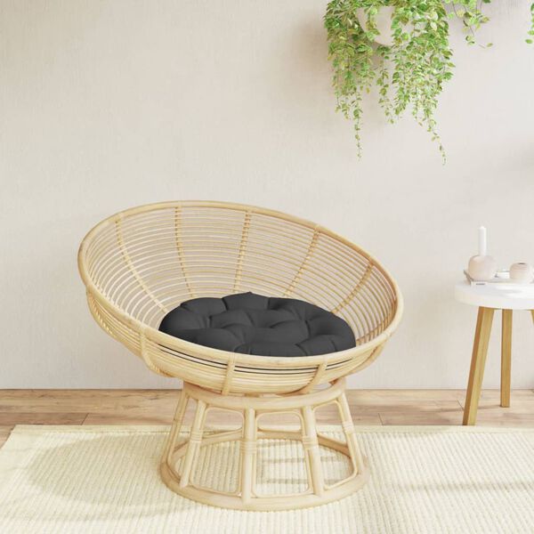 vidaXL Kringl&oacute;tt Sessa Svartur &Oslash; 60 x11 cm Oxfordefni