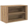 vidaXL Sk&oacute;sk&aacute;li me&eth; hillu handverkseik 75 x 35 x 45 cm Samsettur vi&eth;ur