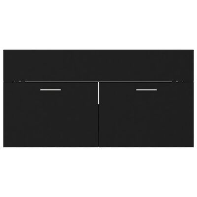 804666 vidaXL Sink Cabinet Black 90x38,5x46 cm Chipboard
