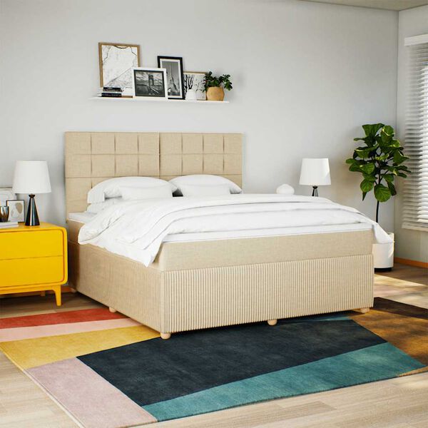 vidaXL H&oacute;lfa&eth; Springr&uacute;m me&eth; D&yacute;nu Rj&oacute;mahv&iacute;tar 180x200 cm Tauefni