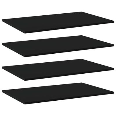 805348 vidaXL Bookshelf Boards 4 pcs Black 80x50x1,5 cm Chipboard