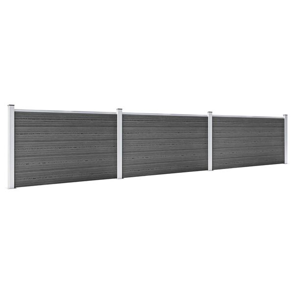vidaXL Gir&eth;ingarpl&ouml;tusett WPC 526x105 cm Svart