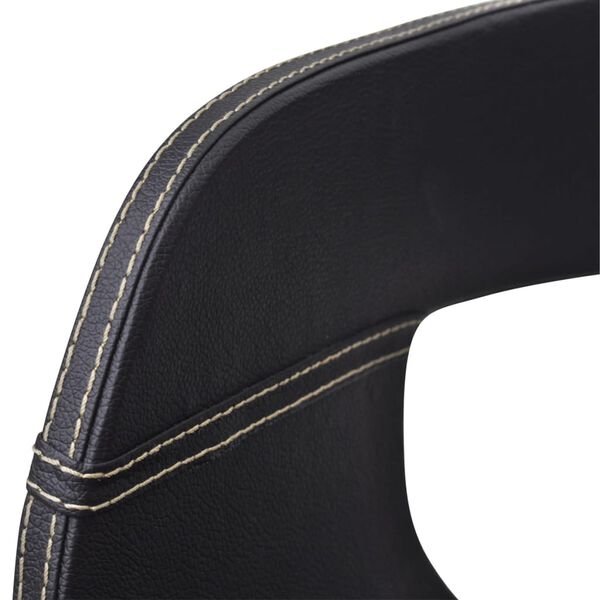 vidaXL Bor&eth;stofust&oacute;lar 4 stk. Sveig&eth;ur Vi&eth;ur og Svart Le&eth;url&iacute;ki