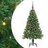 vidaXL Gervi j&oacute;latr&eacute; me&eth; 150 LED Gr&aelig;nn 150 cm PVC, st&aacute;l og plast