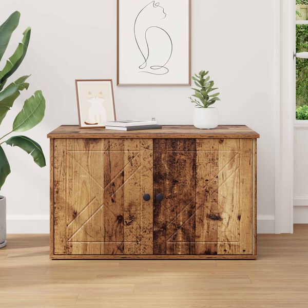 vidaXL Katta h&uacute;s Gamalt timbur 85 x 55 x 50 cm Samsettur vi&eth;ur