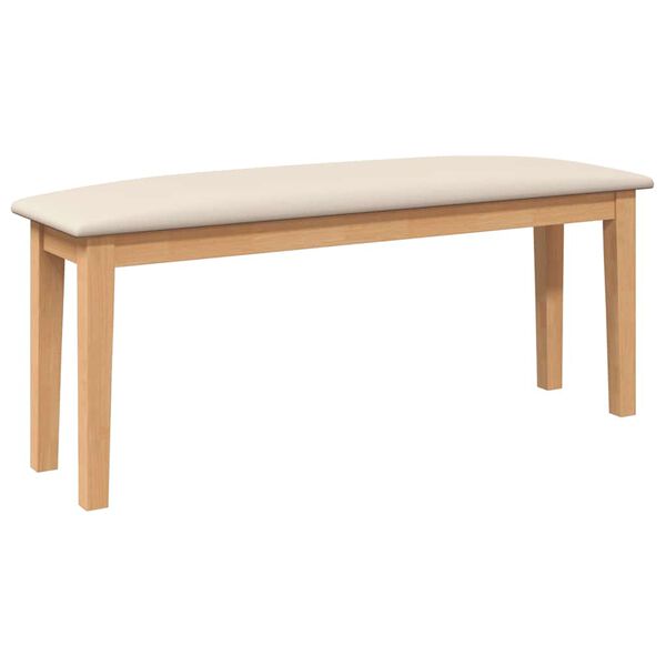 vidaXL Bekkur 110 cm Solid Wood Gúmmí