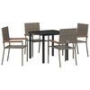 vidaXL Gar&eth;ur bor&eth;sett me&eth; p&uacute;&eth;i 5 pcs Gr&aacute;r p&oacute;l&yacute;rattan