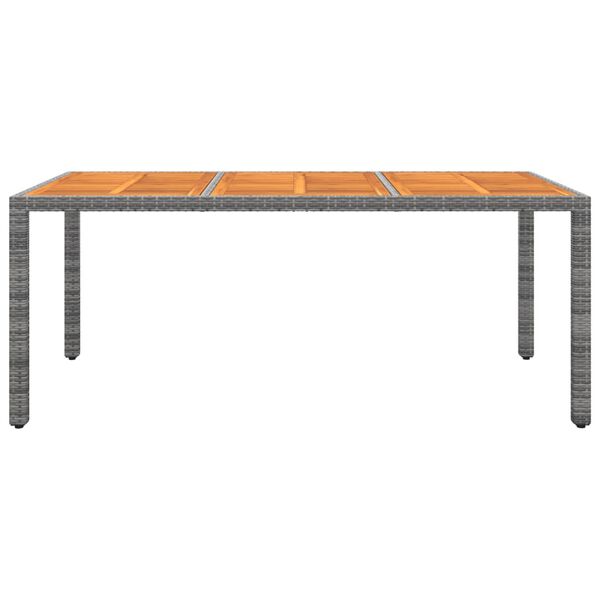 vidaXL 9 Parta Gar&eth;bor&eth;stofusett P&oacute;l&yacute;rattan Gr&aacute;tt