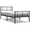 vidaXL R&uacute;mgrind &uacute;r M&aacute;lmi me&eth; H&ouml;fu&eth;gafli & F&oacute;tagafli Sv&ouml;rt 80x200 cm