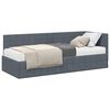 vidaXL Hornar&uacute;m rammi me&eth; d&yacute;nu me&eth; h&ouml;fu&eth;gafl 2 pcs Gr&aacute;r Flauel
