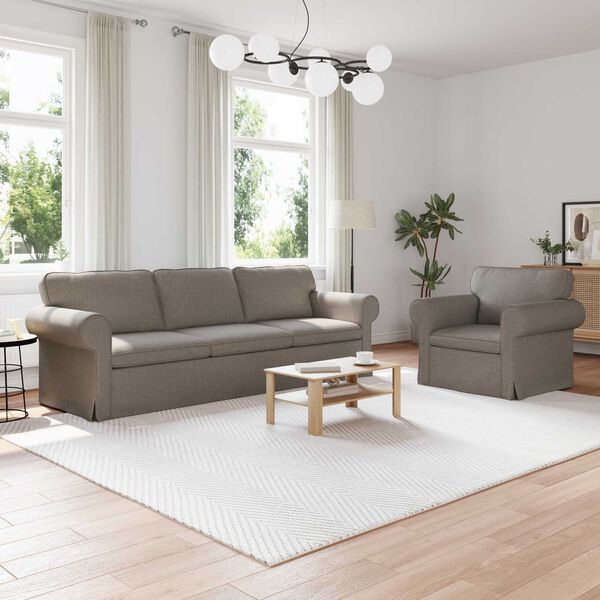 vidaXL S&oacute;fi 2 pcs M&oacute;gr&aacute;r Heildarv&iacute;ddir: 245 x 82 x 80 cm (B x D x H)