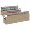 vidaXL Garðsófa sett með geymslu 9 pcs Beige og ljósgrár pólýrattan