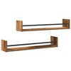 vidaXL Vegghylla Vegghengt 2 pcs Gamalt timbur 80 x 16 x 14 cm