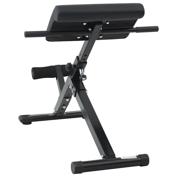 vidaXL Hyperextension bekkur Svartur 100.5 x 70 x 78 cm Dufth&uacute;&eth;a&eth; st&aacute;l