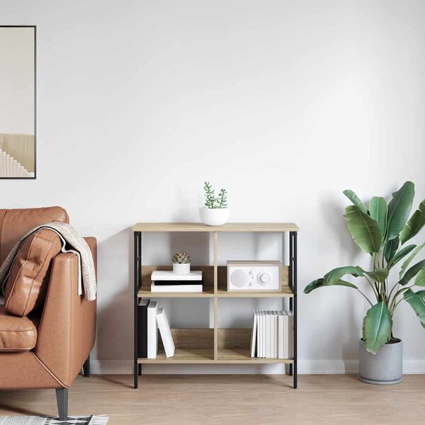 vidaXL Hilla Sonoma Eik 82 x 32 x 79 cm Samsettur vi&eth;ur