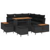 vidaXL Gar&eth;s&oacute;fa sett me&eth; p&uacute;&eth;i me&eth; geymslu 9 pcs Svartur Poly rattan