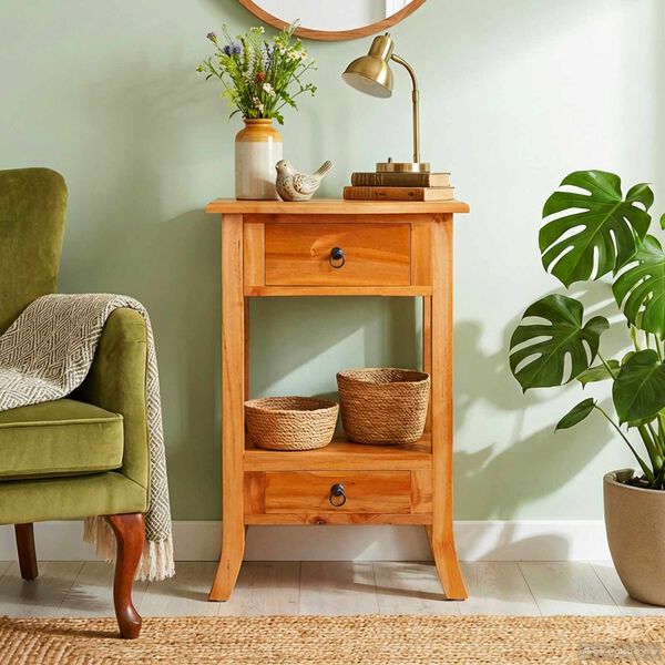 vidaXL Veggbor&eth; me&eth; sk&uacute;ffu N&aacute;tt&uacute;rulegur 50,5 x 30 x 75,5 cm Eika