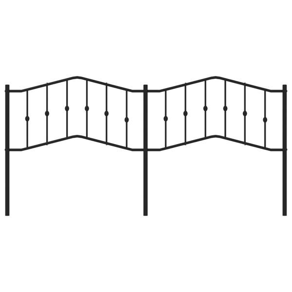 vidaXL Höfuðgafl úr Málmi Svartur 200 cm
