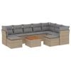 vidaXL 10 Hluta Gar&eth;s&oacute;fasett me&eth; Sessum Drappa&eth; P&oacute;l&yacute;rattan