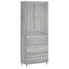 vidaXL H&aacute;r Sk&aacute;pur Gr&aacute;r Sonoma 69,5x34x180 cm Samsettur Vi&eth;ur