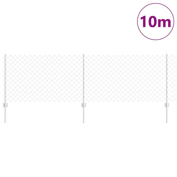vidaXL Gir&eth;ing me&eth; p&oacute;st Silfur 0,8 x 10 m St&aacute;l
