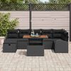vidaXL Gar&eth;s&oacute;fa sett me&eth; p&uacute;&eth;i me&eth; geymslu 8 pcs Svartur Poly rattan