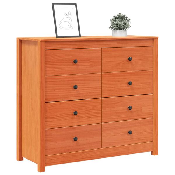 vidaXL Skenkur Vaxbr&uacute;nn 100x40x90 cm Gegnheil Fura