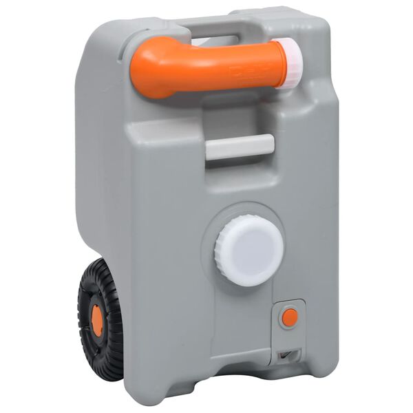 vidaXL Vatnstankur &aacute; Hj&oacute;lum fyrir &Uacute;tilegur 25 L Gr&aacute;r