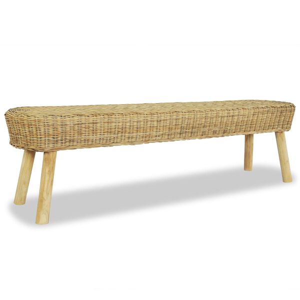 vidaXL Forstofubekkur 160x35x45 cm N&aacute;tt&uacute;rulegt Rattan