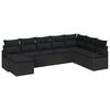 vidaXL S&oacute;fasett me&eth; p&uacute;&eth;i me&eth; geymslu 8 pcs Svartur p&oacute;l&yacute;rattan