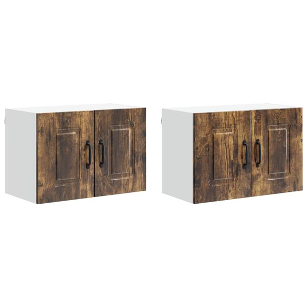 vidaXL Eldh&uacute;s sk&aacute;pur me&eth; geymslu Kalmar 2 pcs Rau&eth;-eik 60 x 31 x 40 cm