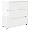 vidaXL Geymslusk&aacute;pur H&aacute;gloss hv&iacute;tur 80 x 31 x 81 cm Samsettur vi&eth;ur