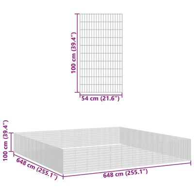 vidaXL Rúmgott Dýrabúr með 48 Hliðum 54x100 cm Sinkhúðað Járn