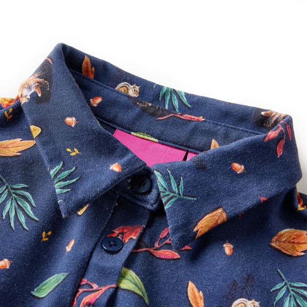 Barnakjóll með Síðum Ermum Dökkblár 92