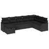 vidaXL Gar&eth;s&oacute;fa sett me&eth; p&uacute;&eth;i me&eth; geymslu 8 pcs Svartur Poly rattan