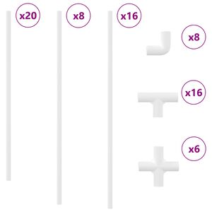vidaXL PVC r&ouml;r 2 pcs Hv&iacute;tt 12,2 x 1,8 x 500 mm PP og PE