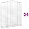 vidaXL Bogadreginn Grj&oacute;tkassi 4 stk. 200x50x220/240 cm Sinkh&uacute;&eth;a&eth; J&aacute;rn
