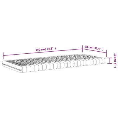 vidaXL Frauðdýnur 2 stk Hvítar 90x190 cm 7-Svæða Stífleiki 20 ILD