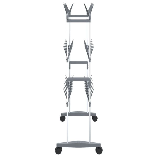 vidaXL Skógrind á Hjólum Silfruð 66x27x100 cm