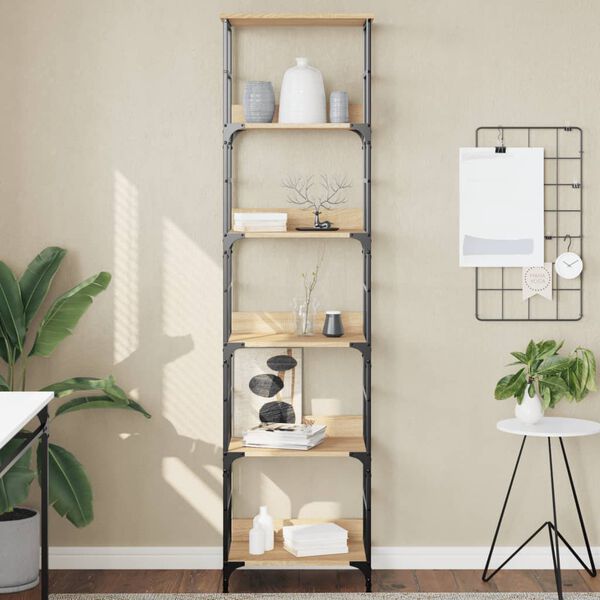 vidaXL b&oacute;kahilla &uacute;r Sonoma eik 50x33x188,5 cm verkfr&aelig;&eth;ilega vi&eth;artegund