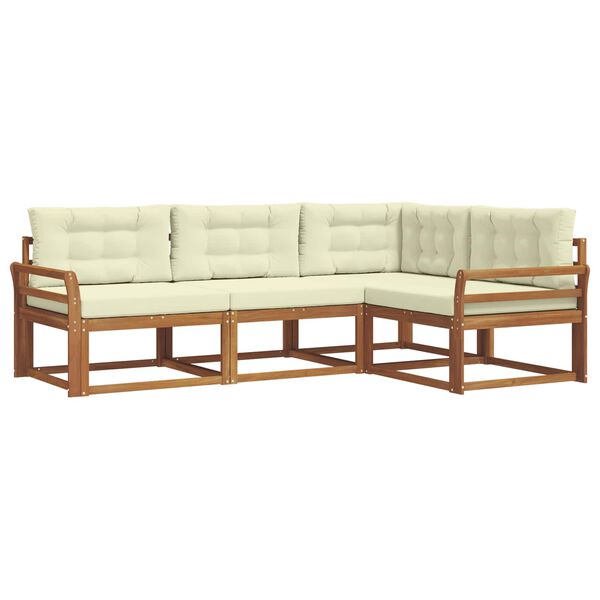 vidaXL &Uacute;ti s&oacute;fasett me&eth; p&uacute;&eth;i 4 pcs N&aacute;tt&uacute;rulegt og Krem